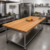 Thumbnail image #2 for John Boos Appalachian Red Oak Edge Grain Island Countertop, 132 x 48 x 1-3/4 Inch, Varnique Finish