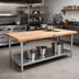 Thumbnail image #2 for John Boos HNS13A 108-Inch Northern Hard Rock Maple Wood Top Work Table with Adjustable Undershelf