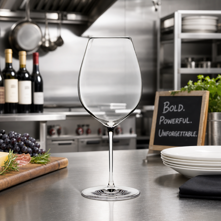 Product image #3 for Flavor First Bold & Powerful 22.5 oz. Stemmed Footed Wine Glass, Clear