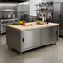 Thumbnail image #2 for BK Resources 72-Inch Hard Maple Top Chef Table with Stainless Steel Sliding Door Cabinet Base