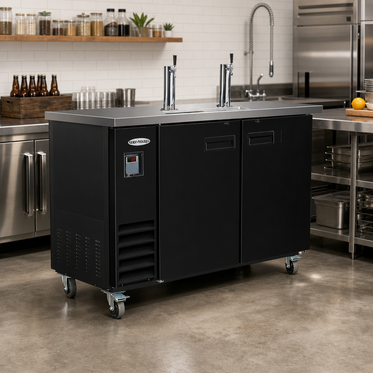 Product image #2 for Serv-Ware DD49-2-HC Two-Tower Commercial Beer Dispenser Cooler, 49.1-Inch Wide, 2 Faucets