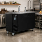 Thumbnail image #2 for Serv-Ware DD49-2-HC Commercial Beer Dispenser Cooler, Flat-Top, 49.1-Inch, Two-Tower, 2-Faucet, Black