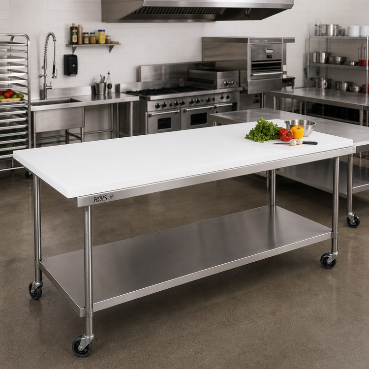 Product image #2 for John Boos 108 Inch x 30 Inch Reversible Poly Replacement Work Table Top, 3/4 Inch Thick