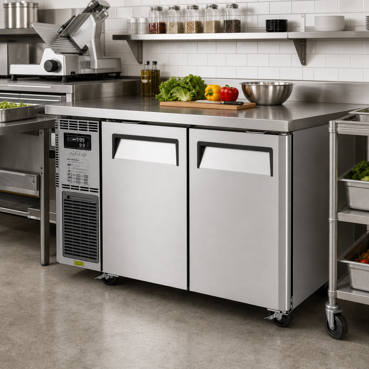 Product image #2 for Turbo Air J Series 48-Inch Side-Mount 2-Section Undercounter Freezer, 9.93 Cu. Ft.