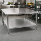 Thumbnail image #2 for Advance Tabco US-30-48 Stainless Steel Undershelf for 48"W x 30"D Work Tables, 18 Gauge, 400 Series, 42"W x 24"D