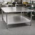 Thumbnail image #2 for Advance Tabco 18-Gauge Stainless Steel Undershelf for 48 x 30 Inch Work Tables