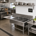 Thumbnail image #2 for John Boos Pro-Bowl 3-Compartment Stainless Steel Platter Sink with Left Drainboard and 10 Inch Backsplash