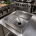 Thumbnail image #2 for BK Resources Single Compartment Weld-In 304 Stainless Steel Sink, 18 x 24 x 14 Inches Deep