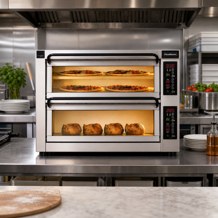 Product image #2 for PizzaMaster 450 Series Countertop Stone Hearth Electric Pizza Oven, 2 Chambers, Digital Controls, 18 kW