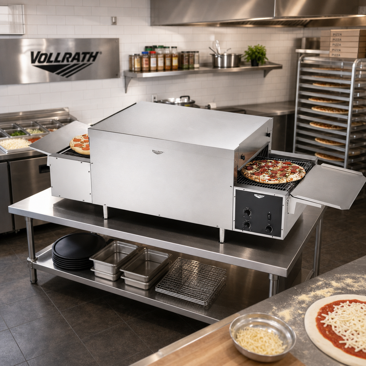 Product image #2 for Vollrath Countertop Single-Deck Conveyor Pizza Oven, 68 Inch Wide, 208V