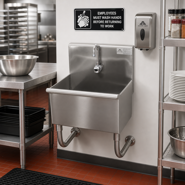 Product image #2 for Advance Tabco Wall-Mounted Electronic Service Sink with 22-Inch Bowl, 304 Stainless Steel