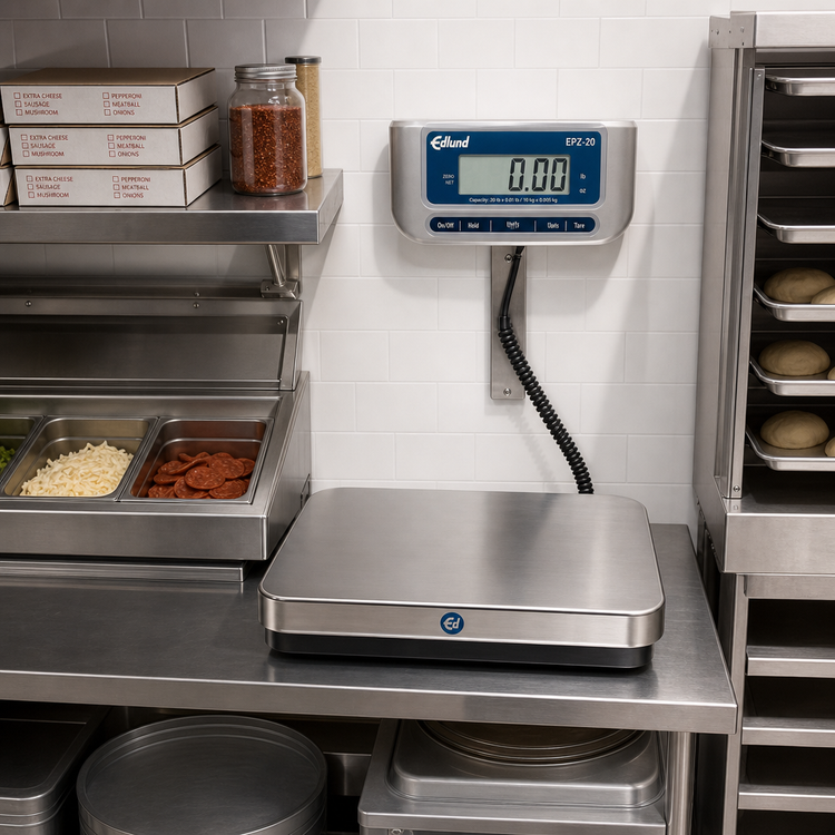 Product image #2 for Edlund EPZ-20 20 lb Digital Pizza Scale with Stainless Steel Platform and Wall Mount Bracket