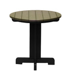 Thumbnail image #1 for Grosfillex UT814886 20-Inch Round Low Outdoor Table with Polyethylene Top and Pedestal Base, Weathered Oak/Black