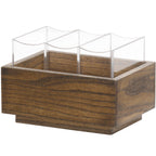 Thumbnail image #2 for Cal-Mil Melrose 27020-136 3-Compartment Wood Flatware Organizer, Chocolate Brown, 9.5" x 6.75" x 6.25"H