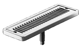 Product image #5 for Perlick 5000 Series Surface-Mount Stainless Steel Drip Tray Trough with Removable Louvered Glass Rack and 1/2-Inch Drain