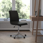 Thumbnail image #2 for Flash Furniture GO-21111-BK-GG Adjustable-Height Mid-Back Office Chair with Upholstered Seat and Back, Casters, Black Bonded Leather