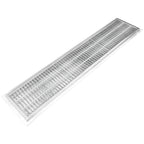 Thumbnail image #1 for IMC/Teddy SFT30-12-SGAS Shallow 14 ga Stainless Steel Floor Trough with Drain, Anti-Slip Subway Grating, 144"W x 30"D x 2" Deep