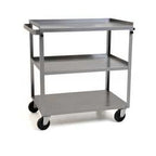 Thumbnail image #1 for Eagle Group UUC-322 Stainless Steel Utility Bus Cart, 3-Tier Solid Shelves, Push Handle, 500 lb Capacity