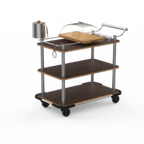 Thumbnail image #1 for Steelite Mogogo, Roll'n MGCRNX20WSXX Cheese Plate & Wine Cart with Bengali Mango Wood Shelves and Ice Bucket