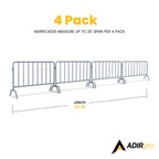Thumbnail image #1 for Alpine Industries ADIPR202-01-4-KIT1 Interlocking Steel Barricade, 60 x 40 x 19 in