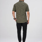 Thumbnail image #2 for Chef Works CBN02-OLI-M Men's Olive Short-Sleeve Chef Coat, Medium, Poly/Cotton Stretch