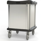 Thumbnail image #1 for Dinex Phantom DXPPH10SS 10-Tray Stainless Steel Meal Delivery Cart with Self-Latching Door and 8-Inch Casters