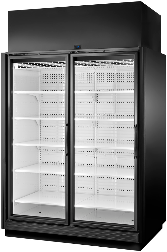 Product image #5 for True TRM2M 2-Door Medium Temp Self-Contained Glass Door Refrigerated Merchandiser