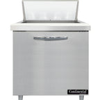 Thumbnail image #2 for Continental Refrigerator Designer Line D32N8 32" 1-Door Refrigerated Sandwich Prep Table, 8-Pan, Stainless Steel, Front-Breathing
