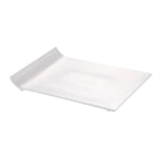 Thumbnail image #1 for CAC China Sunrise SF-P13 Porcelain Rectangular Platter, 12" x 9", Flat Edge, Bone White 1 Dozen