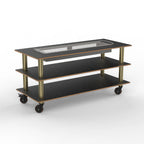 Thumbnail image #1 for Steelite Mogogo, Modular MGCMLD06MBXH Modular Heat Table, Marble and Brushed Brass, Heavy-Duty, 71 x 29.5 x 95.5 in