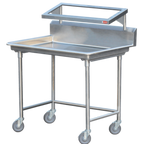 Thumbnail image #1 for Steril-Sil Company E1-STE-2H One-Position Sorting Table with Overshelf for 2 Baskets, 44"W x 30"D x 54"H, 304 Stainless Steel