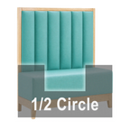 Thumbnail image #1 for ATSMFG ATS AT&S-AHC-J48-6CH GR5/COM Single Upholstered Half-Circle Booth, 48" x 90" x 48", 6-Channel Back, COM/Grade 5