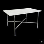 Thumbnail image #1 for Eastern Tabletop TO720RK Folding Rectangular Restaurant Table, Stainless Steel Frame, Laminated Top, 66.9 x 31.5 x 33.5 in.