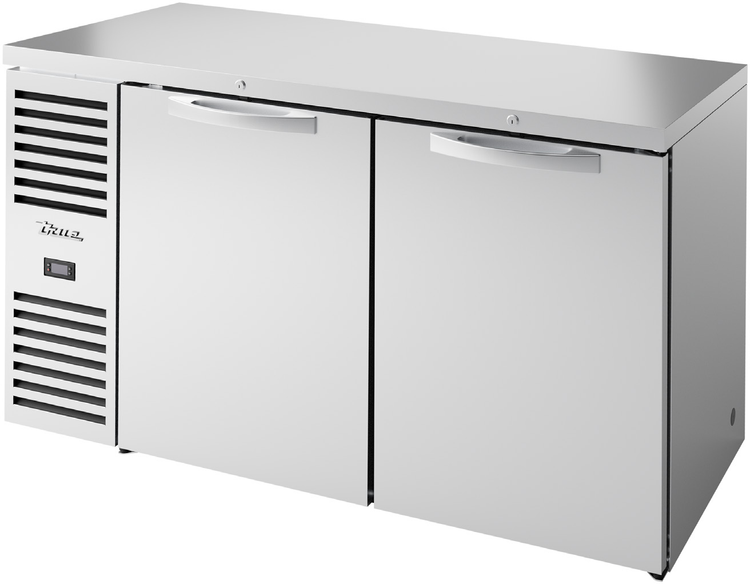 Product image #5 for 60-Inch Two-Section Reach-In Back Bar Cooler with Stainless Steel Top and Solid Locking Doors