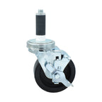 Thumbnail image #1 for BK Resources 4SBR-1RA-LDP-TLB Swivel Stem Caster, 4" Polyolefin Wheel, Top-Lock Brake, 300-lb Capacity