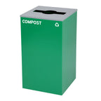 Thumbnail image #1 for Alpine Industries ALP4450-KIT-GRN-M-COM 29-Gallon Square Compost Recycling Bin with Opening Lid, Green