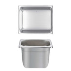 Thumbnail image #1 for Thunder Group STPA4126 1/2 Size Solid Stainless Steel Steam Table Pan, 6" Deep, 25 Gauge, Anti-Jam Case of 12
