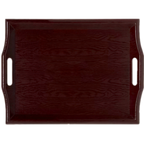 Thumbnail image #1 for G.E.T. RST-1815-1-M . . Room Service Tray, 19" x 14-1/4", Rectangular Plastic, Wood-Look Mahogany Case of 6