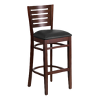 Thumbnail image #1 for JustChair Manufacturing W11630-PS Armless Wood Bar Stool with Laser-Cut Back, Upholstered Padded Seat and Footrest