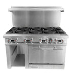 Thumbnail image #2 for Connerton CN48-8 48-Inch Commercial Gas Range, 8 Open Burners, Standard Oven, Cabinet Base, Stainless Steel Front & Sides