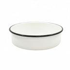 Thumbnail image #1 for TableCraft Products Enamelware 80016 Enamel-Coated Steel Serving Bowl, 2-1/4 qt, 8-1/2 in Round, White with Black Rim Case of 4