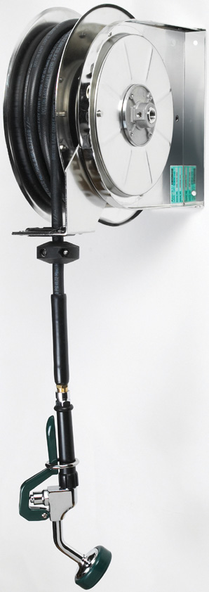 Product image #2 for Krowne Royal Series Open Stainless Steel Pre-Rinse Hose Reel Assembly with 35-Foot Hose
