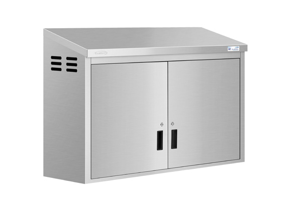 Product image #4 for KoolMore 48-Inch Stainless Steel Wall-Mounted Kitchen Cabinet with Locking Hinged Doors and 2 Shelves