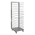 Thumbnail image #1 for GSW USA DN-RA16 Stainless Steel Pan Tree Rack, 16-Pan Capacity, 2-1/2" Spacing, 65"H, 4" Swivel Casters
