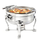 Thumbnail image #1 for Steelite DW Haber, Millennium DW04DH7SS 4 qt Round Stainless Steel Chafer with Hinged Cover, Induction Ready