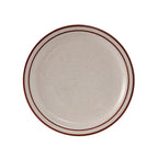 Thumbnail image #1 for Tuxton China Bahamas TBS-007 Ceramic Plate, 7-1/4 in, Round, Narrow Rim, American White/Eggshell with Brown Speckle Case of 3 Dozen