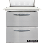 Thumbnail image #1 for Continental Refrigerator SW27N8C-D Refrigerated Sandwich Prep Table, 27.5" Wide, 2 Drawers, 8-Pan Top