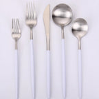 Thumbnail image #1 for Kadra Kitchenware Vikko Dine VF-10-VWS-SET 20-Piece 18/10 Stainless Steel Flatware Set, Service for 4, Brushed Two-Tone White & Silver
