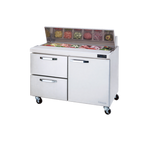 Thumbnail image #1 for Blue Air FSE LLC BLPT60-D2L-HC Two-Section Sandwich Prep Table, 60-3/8"W, 2 Drawers, 1 Door, 16-Pan Capacity, Rear-Mounted Refrigeration