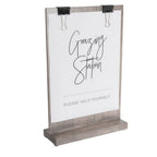 Thumbnail image #2 for Cal-Mil Aspen 2036-811-110 Gray Wood Clip Sign Holder, 2.5" D x 9.25" W x 13.5" H Case of 6